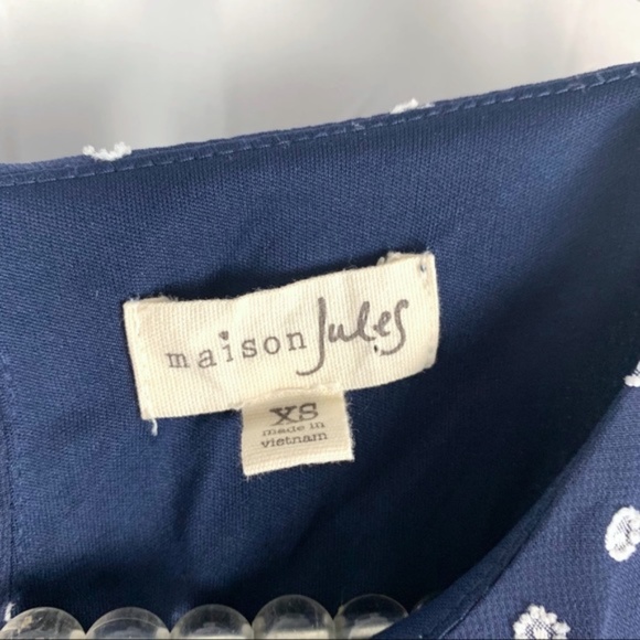 Maison Jules women's navy blue and white sleeveless dress XS - Picture 4 of 8